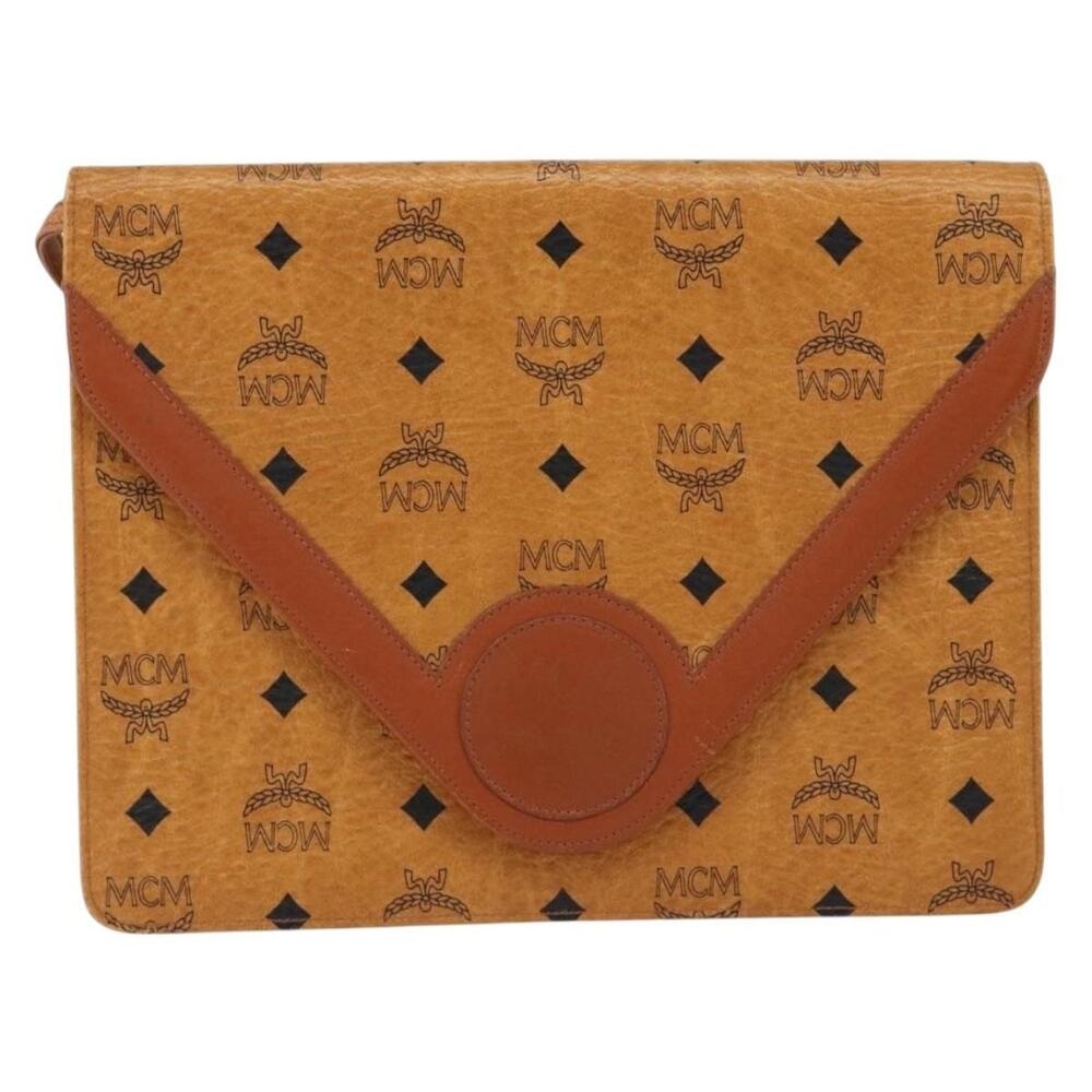 MCM Logogram Visetos Shoulder Bag Brown
